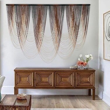 IOWER Macrame Wall Hanging Brown DipDyed Large Macrame Wall Decor For Living Room Boho Fiber Art for Office Decoration 57 W x 41 L