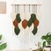 KHOYIME Macrame Wall Hanging Boho Woven Tapestry Chic Home Decor Modern Bohemian Handmade Leaf Feather Wall Art Decorations for Apartment Dorm Living Room Bedroom Nursery Backdrop 236 W X 295 L