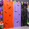 Mega-Loopolis MegaL Halloween Foil Fringe Curtains 3 Pack Orange Purple Black Photo Booth Props 18 Pcs PVC Bat and Spider Stickers Decals Wall Decor Summerween Backdrop for Halloween Party Decoration