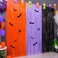 Mega-Loopolis MegaL Halloween Foil Fringe Curtains 3 Pack Orange Purple Black Photo Booth Props 18 Pcs PVC Bat and Spider Stickers Decals Wall Decor Summerween Backdrop for Halloween Party Decoration