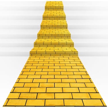 Jectivs 6Pcs Total 45x54 Feet Yellow Brick Road Floor Runner for Wizard Oz Party DecorationsLong Disposable Brick Stone Wall Backdrop Tablecloth for Halloween Princess Cosplay Medieval Castle Party Su