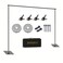 JEIZQLLU Backdrop Stand 65ft Height 9ft Width Adjustable Photography Background Support Poles with Heavy Duty Flat Base Photo Metal Steel Pipe and Drape Frame Kit for Parties Birthday Wedding