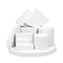 Kcgani Small Products Photography Background Props Set Waterproof EVA Geometric Cube Photo Props Display Riser Stands Kit for Cosmetics Lipstick Jewelry Goods Crafts Makeup Tools 8pcs White