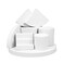 Kcgani Small Products Photography Background Props Set Waterproof EVA Geometric Cube Photo Props Display Riser Stands Kit for Cosmetics Lipstick Jewelry Goods Crafts Makeup Tools 8pcs White
