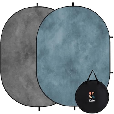 Kate Collapsible Backdrop Popup Photo Backdrops Folded Grey Teal for Photography for Video for Broadcast 5x65ft