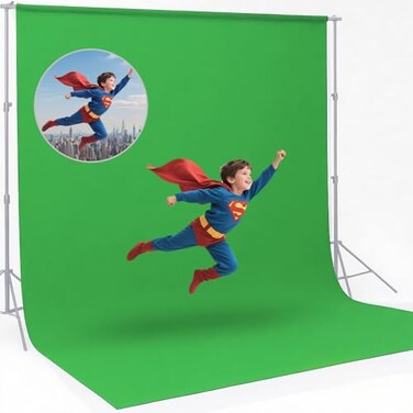 CPLIRIS 10x20ft Green Screen Backdrop for Photography DualSize DualPocket Design Chromakey Background for Photoshoot Game Steaming Zoom Meeting with Both Options of 10 ft and 20 ft in Width