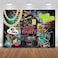 Mocsicka 90s Backdrop Hip Hop 90s House Party Decorations 7x5ft Retro Graffiti Brick Wall Back to 90s Background 1990s Party Banner Decorations Photo Booth Props