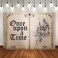 Tileranois Fairy Tale Books Backdrop Once Upon a Time Backdrops Ancient Castle Princess Romantic Wedding Birthday Party Decorations Magic Book Background Banner Props 5x3FT