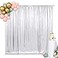 SquarePie 8x8ft Silver Sequin Backdrop for Photography SatinBacked Real Sequin Curtain Enhanced Coverage Shimmering Background with 4 Rod Pocket for Wedding Birthday Party Decor 1 Panel