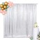 SquarePie 8x8ft Silver Sequin Backdrop for Photography SatinBacked Real Sequin Curtain Enhanced Coverage Shimmering Background with 4 Rod Pocket for Wedding Birthday Party Decor 1 Panel