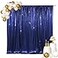 SquarePie 4x7ft Navy Blue Sequin Backdrop for Photography SatinBacked Real Sequin Curtain Enhanced Coverage Shimmering Background with 4 Rod Pocket for Wedding Birthday Party Decor 1 Panel