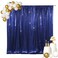 SquarePie 4x7ft Navy Blue Sequin Backdrop for Photography SatinBacked Real Sequin Curtain Enhanced Coverage Shimmering Background with 4 Rod Pocket for Wedding Birthday Party Decor 1 Panel