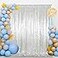 Juya Delight 6ft x 8ft Silver Sequin Backdrop Curtain for Party Wedding Photography