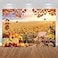 CHAIYA 7x5ft Autumn Thanksgiving Backdrop Autumn Harvest Backdrop Haystack Pumpkin Background Sunflower Maple Leaves Thanksgiving Banner Decoration