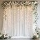 HOLITS White Tulle Backdrop with Fairy Lights for Parites WrinkleFree Sheer Curtain Drapes Photo Back Drop for Wedding Baby Shower Bridal Shower Birthday Dance Home Dcor 10ft8ft White