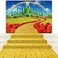 Jectivs 4Pack Yellow Brick Road Runner and Emerald Castle Backdrop for Wizard Party DecorationsYellow Brick Stone Road Leading Emerald Castle Rainbow Background for Photography Halloween Princess Part