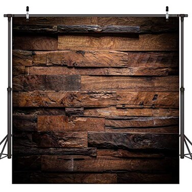 CYLYH 8x8ft Retro Brown Wood Backdrop Baby Shower Party Decorations 3D Backdrops