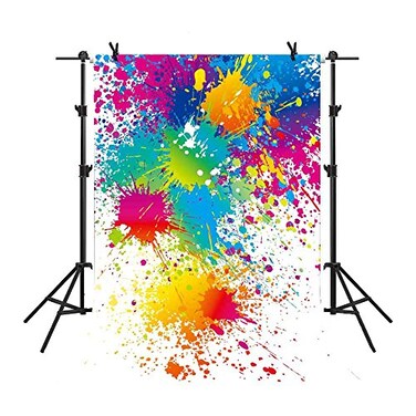 MTMETY 5x7Ft Colorful Splatter Background Abstract Background Paint Splash Backdrop Video Studio Photograph Photo Booth Props Backdrop LXME466