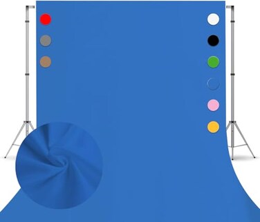 Simsant 6x8 Ft Polyester Blue Photo Backdrop for Photoshoot Background for Photography Screen Video Recording Blue Screen Photo Background Streaming Video Shooting