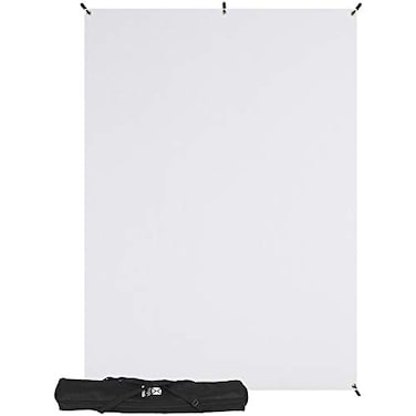 Westcott XDrop WrinkleResistant Photography Backdrop HighKey White Kit 5 x 7 Quick Build Portable Background for Portraits and Headshots