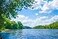 DZJYQ 10x65ft3x2m Gorgeous Tropical Summer Blue Sky White Cloud Green Forest Tree Lake Beautiful Scenery Wedding Birthday Party Portrait Studio Photography Shooting Backdrop Background 385