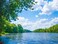 DZJYQ 65x5ft2x15m Gorgeous Tropical Summer Blue Sky White Cloud Green Forest Tree Lake Beautiful Scenery Wedding Birthday Party Portrait Studio Photography Shooting Backdrop Background 385