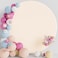 Putros 72FT Round Backdrop Cover with Buckles Beige Polyester Fitted Circle Balloon Arch Cover for Wedding Birthday Party Decoration