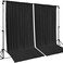 Wish Care Black Backdrop Curtain 2 PanelsWrinkleFree Black Curtains Polyester Photography Drapes for Wedding Birthday Party Photo Background Backdrop Stand 8 X10FT