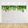ABLIN 10x7ft Spring Theme White Brick Wall Backdrop for Photography Brick Wall Green Leaves Warm Light Photo Background for Kids Portrait Bridal Shower Party Decorations Props
