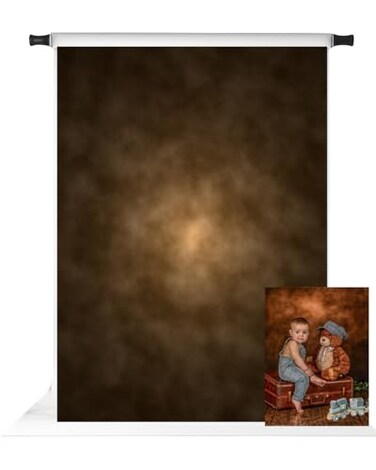 Kate 65x10ft Brown Photography Backdrop Abstract Headshot Painted Canvas Background Portrait Backdrop for Photographer