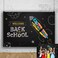 Lexfvpoo Welcome Back to School Backdrop Teachers Students Online Teaching Background Classroom Chalkboard Pencils Drawed Space Pattern Photo Backdrop 7x5ft Vinyl First Day of School Decorations Banne