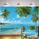 NN Summer Tropical Beach Backdrops Seas Palm Leaf Sand Beach Background Photography Shower Baby Birthday Party Wedding Studio Decoration Props 7x5ft
