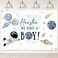 Mocsicka Outer Space Baby Shower Backdrop Galaxy Blue Planets Its a Boy Background Houston Astronaut Baby Shower Party Cake Table Decoration Photo Booth Props 7x5ft