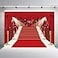 INRUI Red Curtain Stage Photography Background Red Carpet Film Stars Celebrity Party Banner Backdrop 7x5FT
