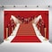 INRUI Red Curtain Stage Photography Background Red Carpet Film Stars Celebrity Party Banner Backdrop 7x5FT