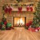 SJOLOON 10x10FT Christmas Photography Backdrops Child Christmas Fireplace Decoration Background for Photo Studio 11209