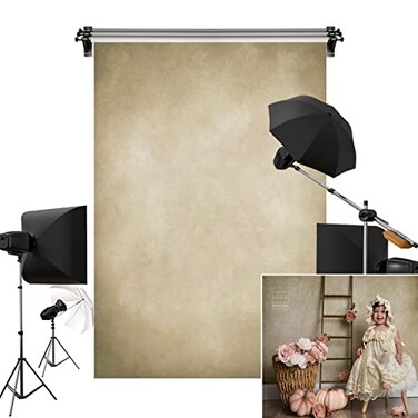 Kate 10x20ft3mW x6mH Large Tan Backdrop Light Yellow Background Portrait Photography Seamless Abstract Backdrop Photography Studio Props