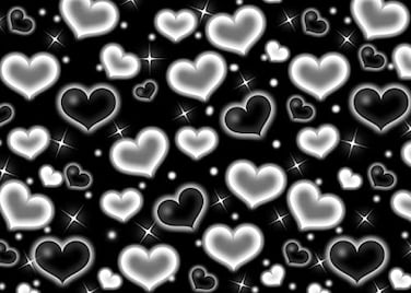 LYCGS 7x5ft Black Heart Backdrop 90s Backdrops for Photoshoot Valentines Decor Banner Birthday Props X14