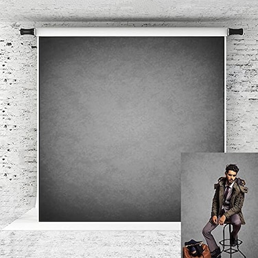 Kate 8x8ft Grey Photography Backdrop Old Master Portrait Background Collapsible Fabric Photo Props for Headshot