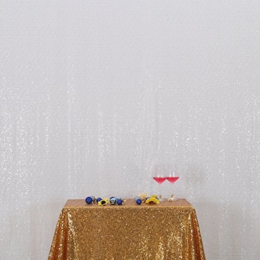 Poise3EHome 4FT x 7FT White Sequin Photography Backdrop Curtain for Party Decoration White