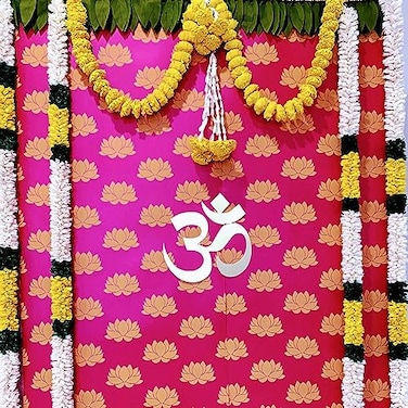Desi Favors Hot Pink Lotus Paper Backdrop Sheets Indian Backdrop Decorations for Wedding Background Wall Banner Set 72x84 Inch