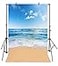 Yeele 5x7ft Seaside Beach Photo Backdrops Vinyl Blue Sky and White Clouds Clear Day Photography Background Summer Sea Sea Holiday Studio Props