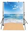 Yeele 5x7ft Seaside Beach Photo Backdrops Vinyl Blue Sky and White Clouds Clear Day Photography Background Summer Sea Sea Holiday Studio Props