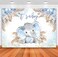 Sensfun Boho Elephant Baby Shower Backdrop for Boy Blue Pampas Grass Its a Boy Elephant Little Peanut Baby Shower Decorations Photography Background Cake Table Photoshoot Props 7x5ft