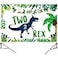 Miruwtog Dinosaur 2nd Birthday Party Backdrop Two Rex Decorations for Boys Party Supplies for 2 Year Old