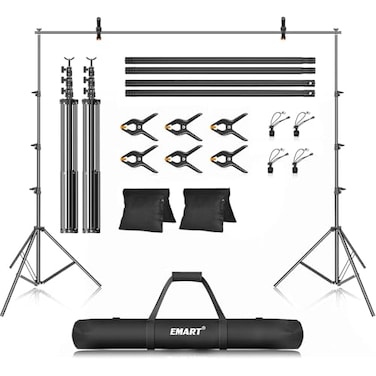 EMART Photo Backdrop Stand kit 10 x 12 ft Back Drop Adjustable Frame for Photography Photoshoot Banner Background Support Holder for Parties Dectoration