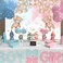 Mocsicka Gender Reveal Backdrop 7x5ft Blue Vinyl Fabric Photo Booth Props Cake Table Decoration We Can Bearly Wait