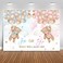 Mocsicka Gender Reveal Backdrop 7x5ft Blue Vinyl Fabric Photo Booth Props Cake Table Decoration We Can Bearly Wait