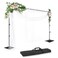 EMART Backdrop Stand 85ft Height 10ft Width Adjustable Photography Background Support Poles with Heavy Duty Flat Base Photo Metal Steel Pipe and Drape Frame Kit for Parties Birthday Wedding Black