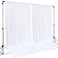 Wish Care White Backdrop Curtains 2 Panels 10 Feet WrinkleFree Polyester Photography Backdrop Drapes for Wedding Baby Shower Party Background Backdrop Stand 8FTX10FT White